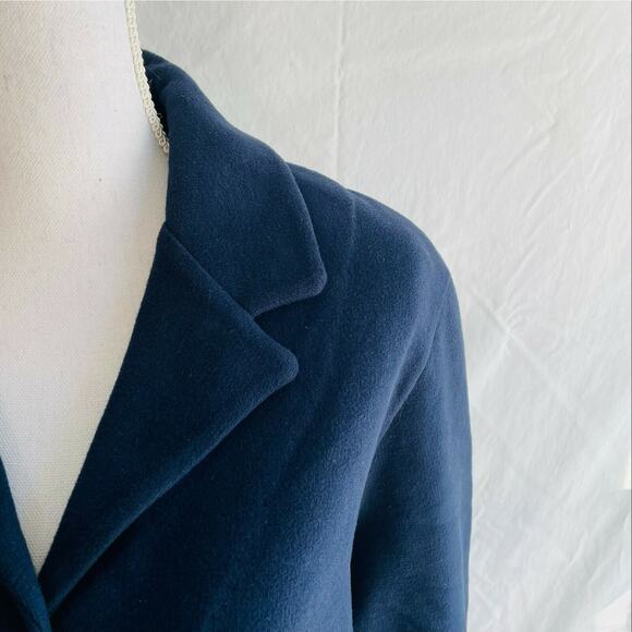 St. John Sport Blazer Jacket Notched Collar Navy Blue Embroider Long Sleeve M - Picture 4 of 9